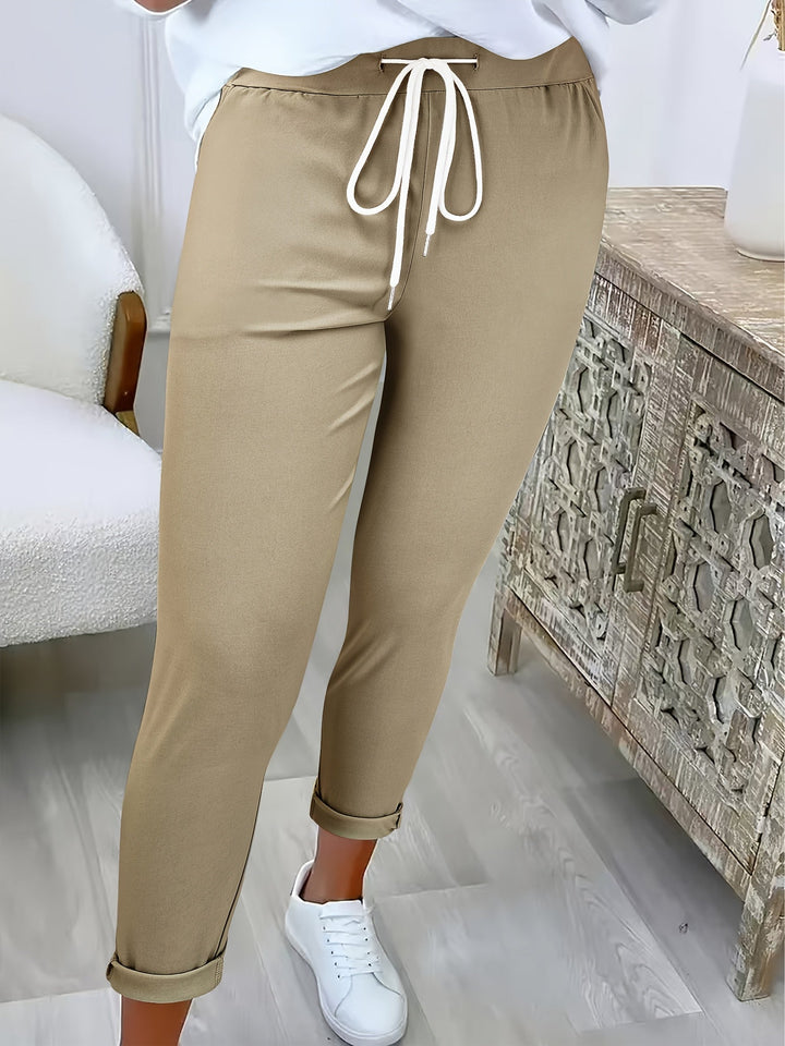 Abriana – Slim Fit -juoksuhousut kiristysnauhalla