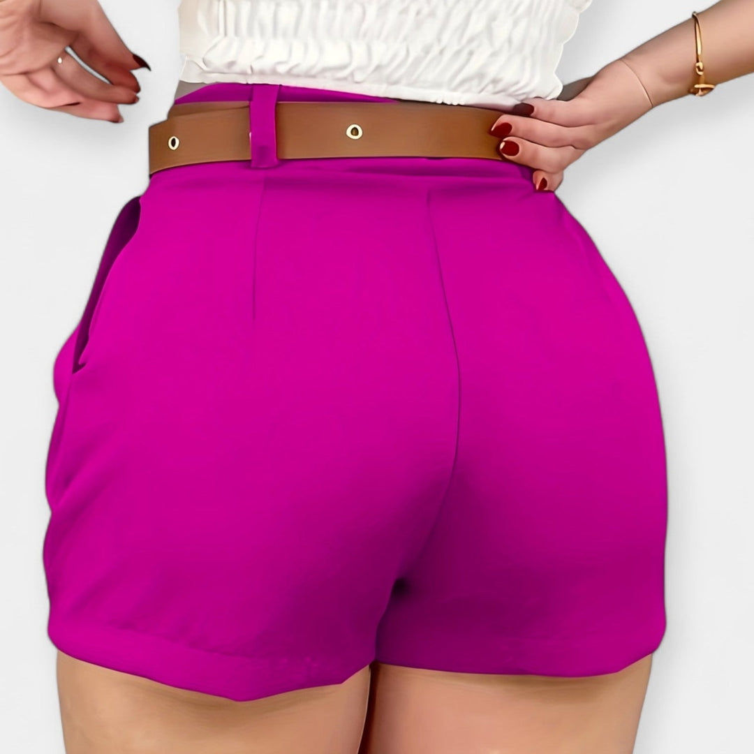 Ylelliset Korkeavyötäröiset Pleat-shortsit