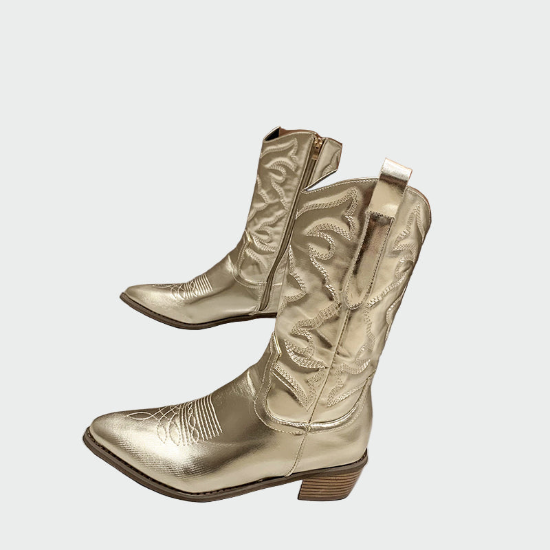 Metalliväriset cowboy-saappaat