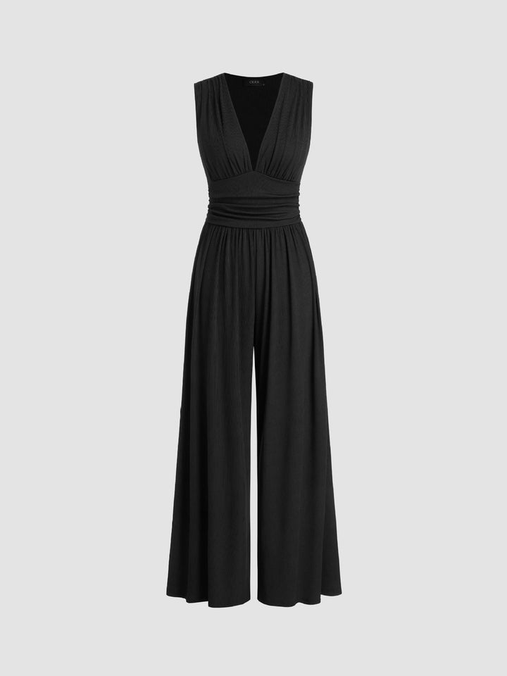 Rivora – Olkaimeton leveälahkeinen jumpsuit