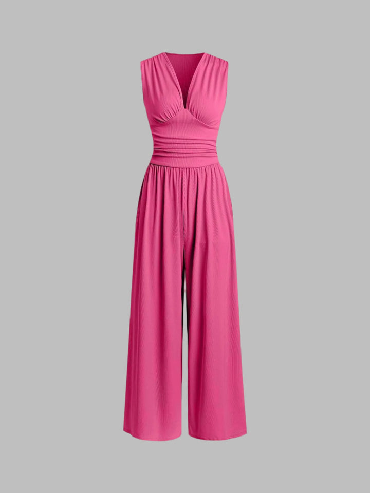 Rivora – Olkaimeton leveälahkeinen jumpsuit