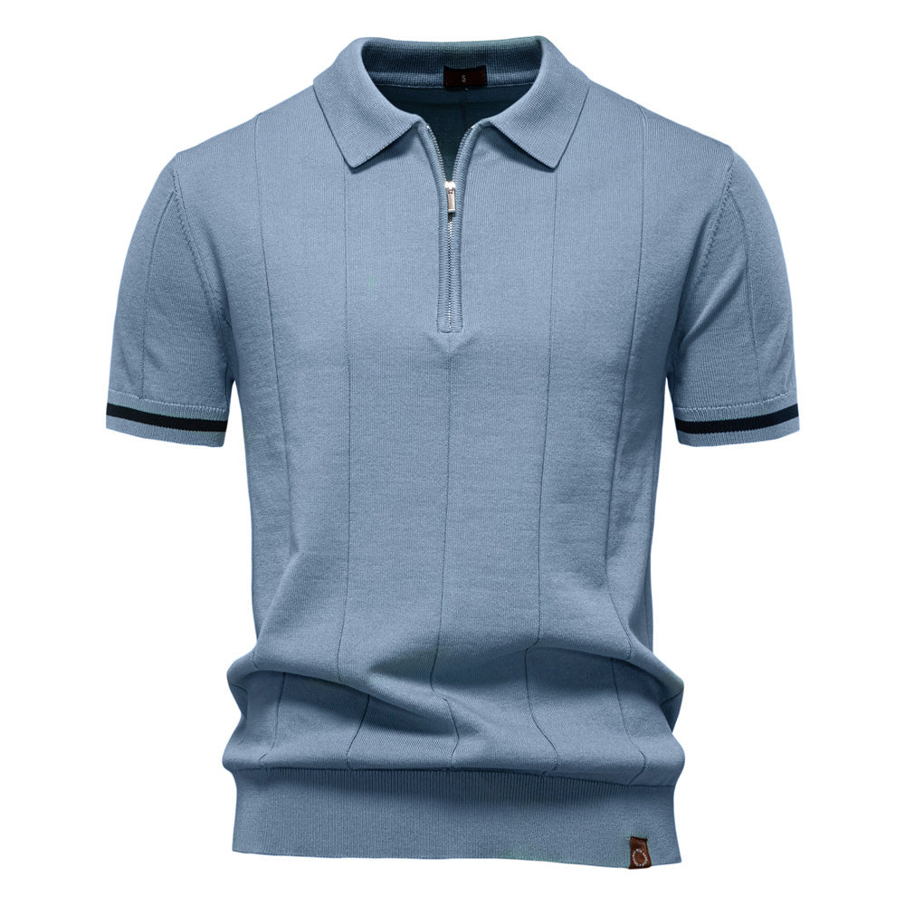 Gunther – Rakenne-Zip-Polo Paita Kontrastiyksityiskohdilla