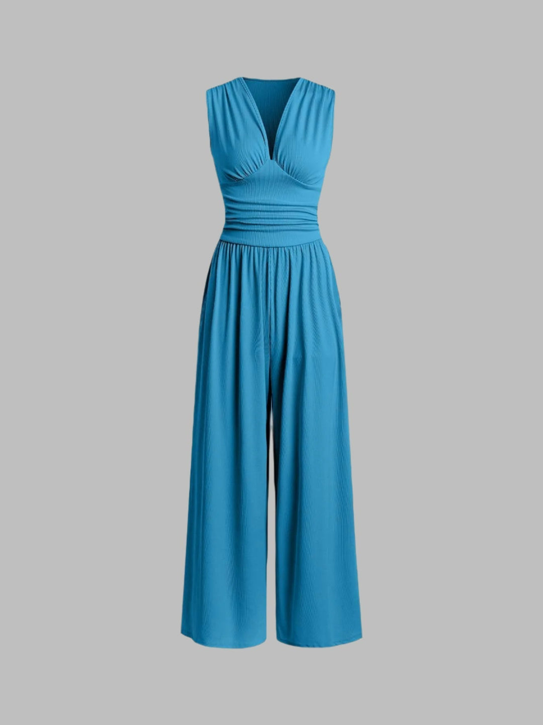 Rivora – Olkaimeton leveälahkeinen jumpsuit