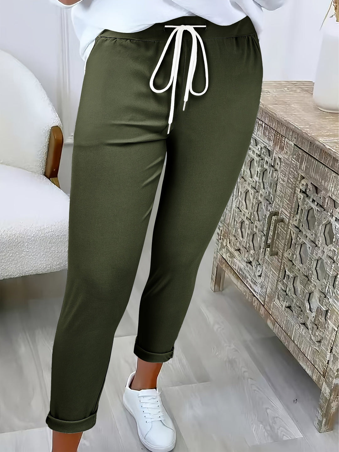Abriana – Slim Fit -juoksuhousut kiristysnauhalla