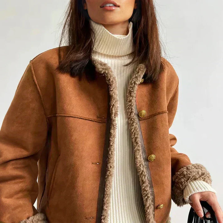 Terhild – Shearling-vuorattu takki