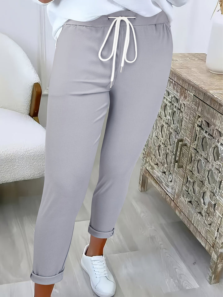 Abriana – Slim Fit -juoksuhousut kiristysnauhalla