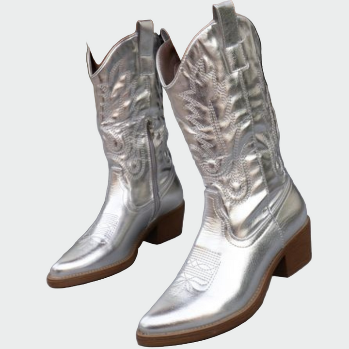 Metalliväriset cowboy-saappaat