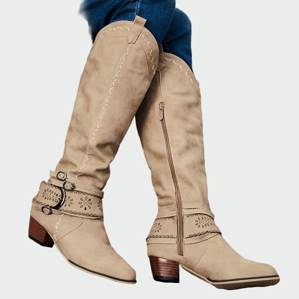 Vintage Nahkainen Cowboy-kengät